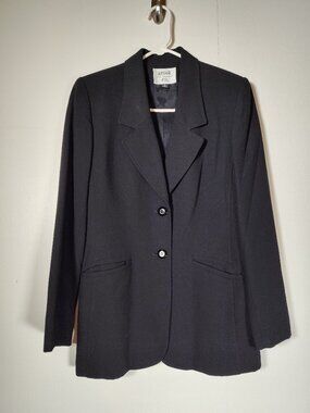 Vintage Kasper ASL black knit blazer jacket 4